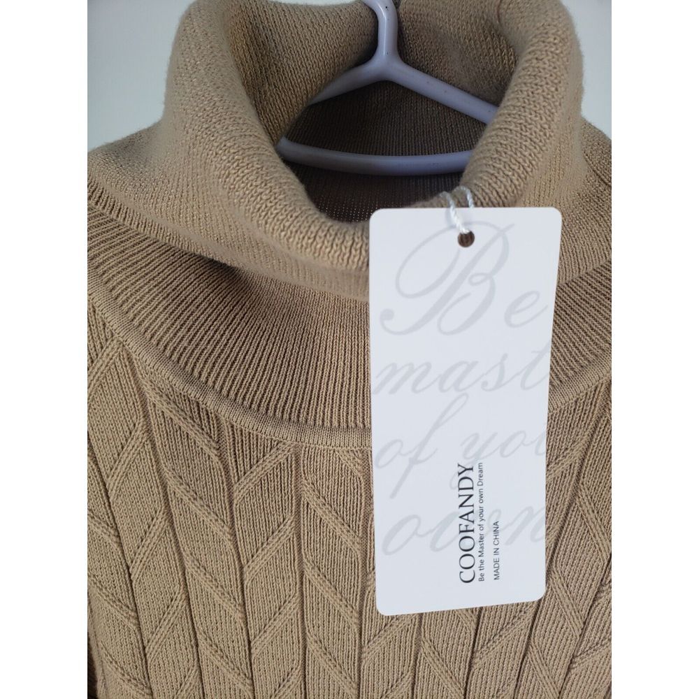 COOFANDY Men's Slim Fit XXL Turtleneck Sweater‎ Casual Knitted Pullover Striped